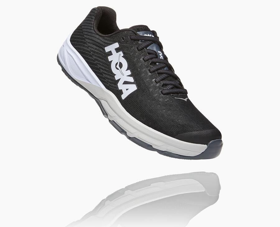 Hoka One One Evo Carbon Rocket - Men's Running Shoes - Black/White - UK 976ARSGQC